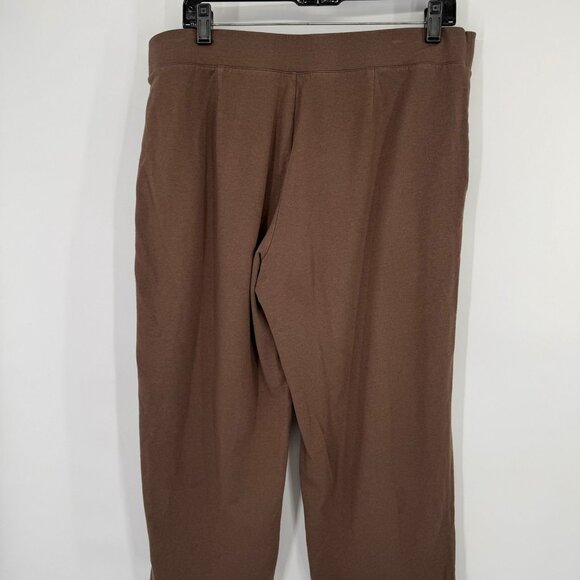 Pure Jill Womens Brown Wide Leg crop Pants size Large Petite knit Cotton pockets - Picture 10 of 10
